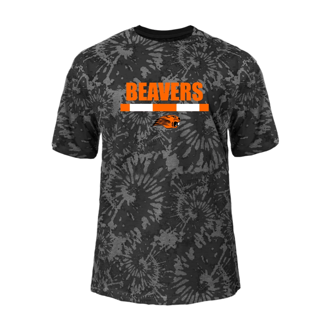 Beavercreek Football Tie-Dye Tri-Blend Tee 1 Beavercreek Football Tie-Dye Tri-Blend Tee