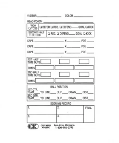 Cliff Keen Athletic Cliff Keen Football Information Cards