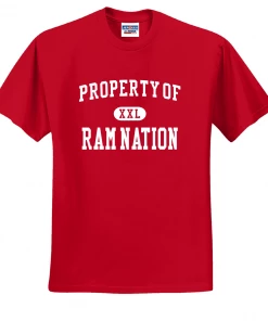 Tuffy Brooks Sporting Goods Property Of Ram Nation T-Shirt Spirit Wear