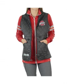 Joe's Collectibles College Game Day Ohio State Lightweight Quilted Vest/Black