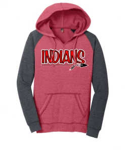 RABA Riverside Indians Baseball Ladies Lightweight Fleece Raglan Hoodie