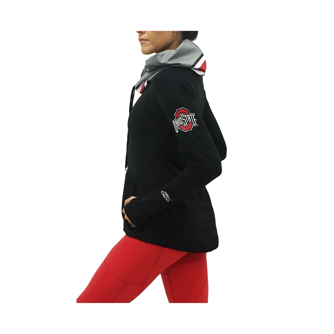 Joe's Collectibles The Ohio State University Luxe Funnel Neck Long Sleeve Top/Black 2 Joe's Collectibles The Ohio State University Luxe Funnel Neck Long Sleeve Top/Black